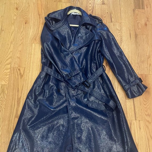 Rachel Antonoff Blue Trench Coat - Picture 6 of 8